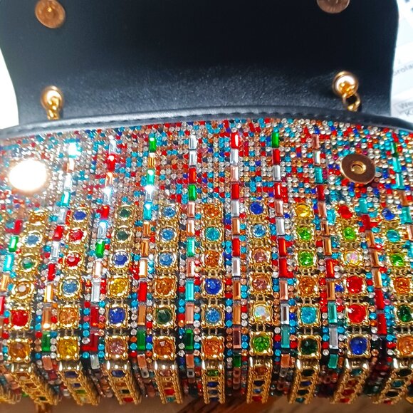 Multi Colored Rhinestone Encrusted Purse - Picture 2 of 11